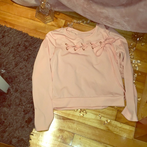 NWOT peach pink long sleeves shirt - Picture 2 of 2